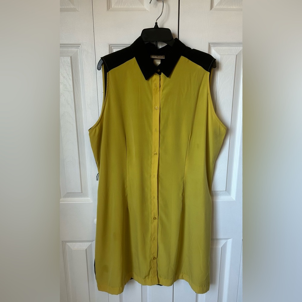 Miss Tina Yellow and Black Sleeveless Dress